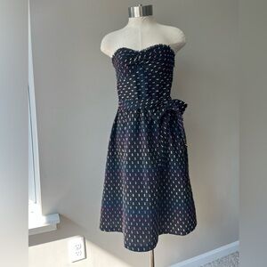 Trina Turk black strapless dress rainbow design bustier feminine fit and…